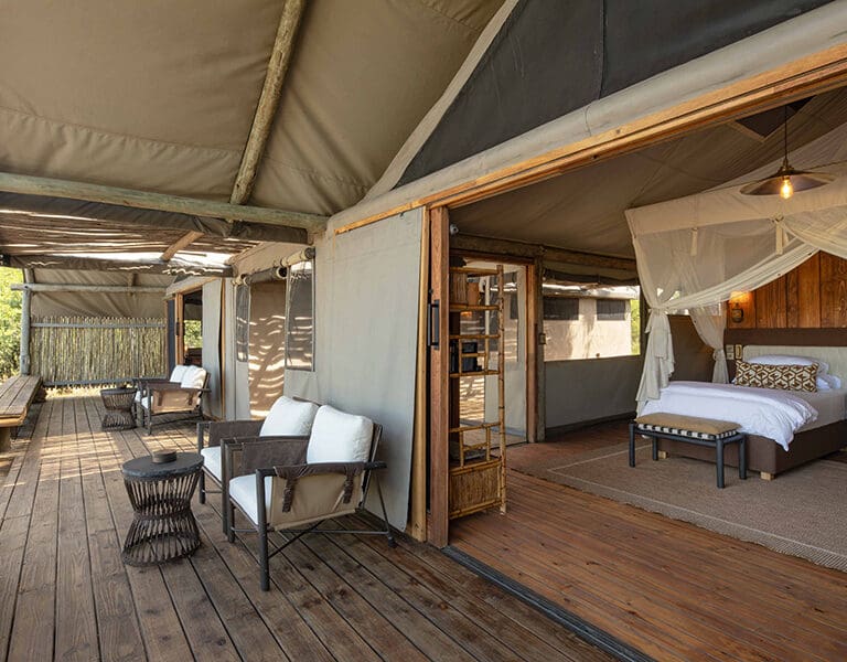 Spacious and comfortable tented suites.