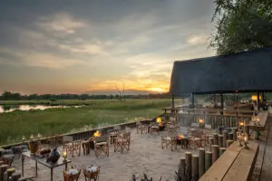 The boma dining area at Sable Alley.