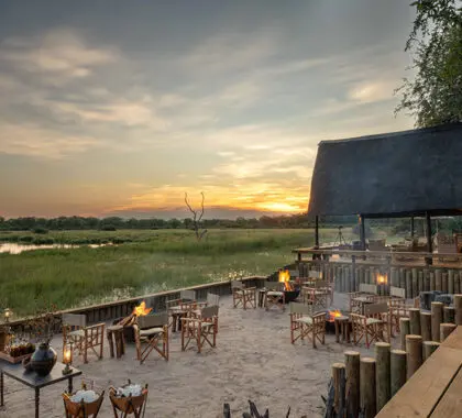 The boma dining area at Sable Alley.