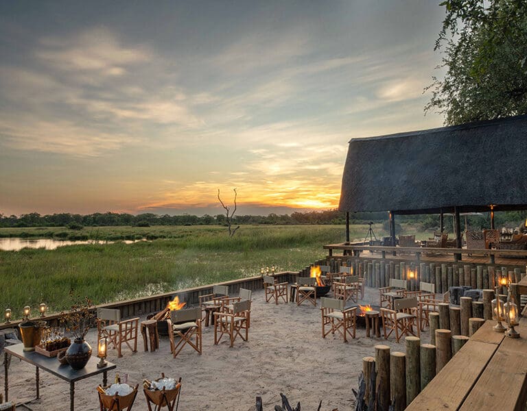 The boma dining area at Sable Alley.