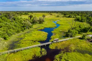 Land and water-based safaris in the Khwai Private Reserve. 