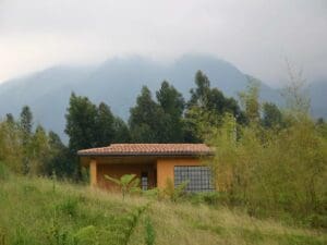 Las Virungas son algunas de las montañas más altas de África Oriental y constituyen el telón de fondo del lodge.