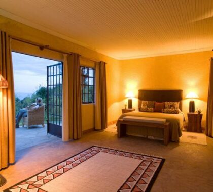 Each room at Sabyinyo Silverback Lodge is luxurious, spacious and enjoys beautiful views of the virungas
