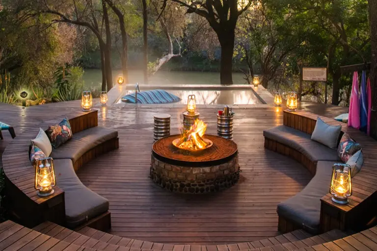 View of the deck and swimming pool.