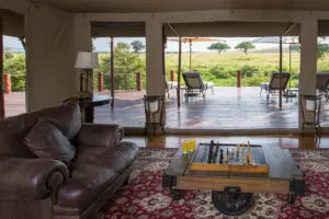 Lounge area with evening views.