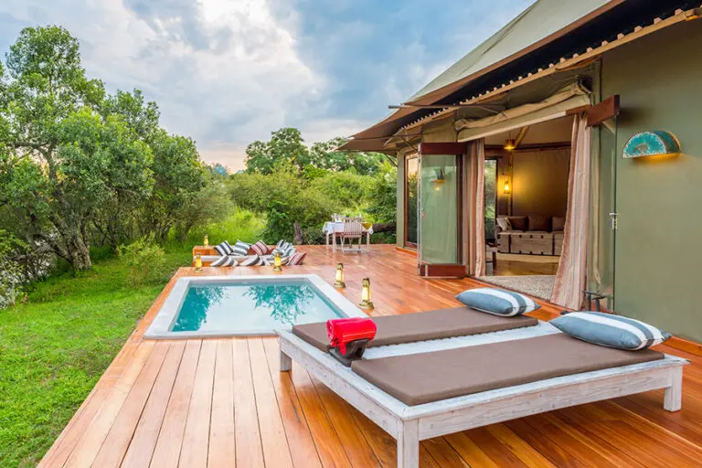 All tents have private pools on expansive decks.