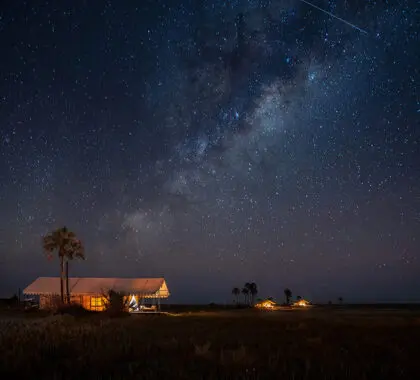 El campamento está tan alejado que puede esperar increíbles cielos nocturnos estrellados.