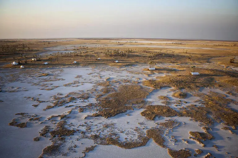 Aerial view of camp.