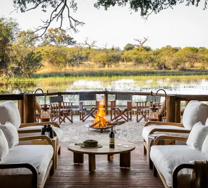 Cubierta privada de la Suite de Lujo Geoffrey Kent | Sanctuary Chief's Camp