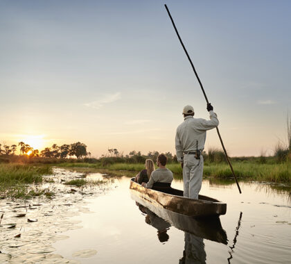 Explore the channels of the Okavango Delta on a mokoro.