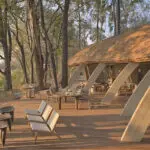 The beautifully designed Sandibe Okavango Safari Lodge. 