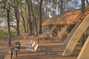 The beautifully designed Sandibe Okavango Safari Lodge. 