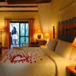 The lodge offers a romantic honeymoon suite.