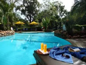 Have a swim in the pool on a hot day.