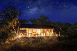 Saruni Wild double tent under the stars. 