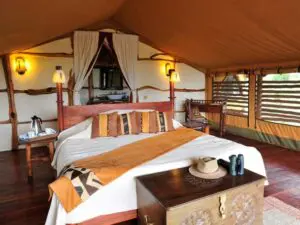 The tents are spacious and comfortable, with their own private decks.