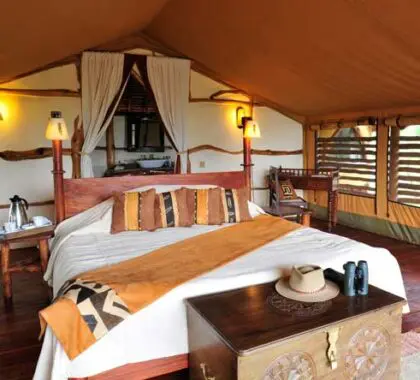 Satao Elerai Camp, tented bedroom