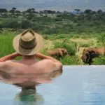 The rim flow pool in front of camp provides a fantastic spot for some afternoon game viewing.