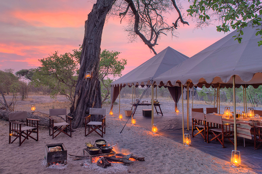 Dine by the boma.