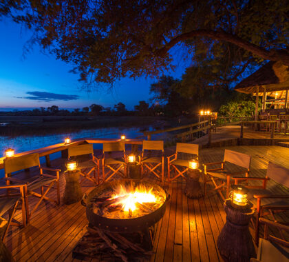 Dine by the boma.