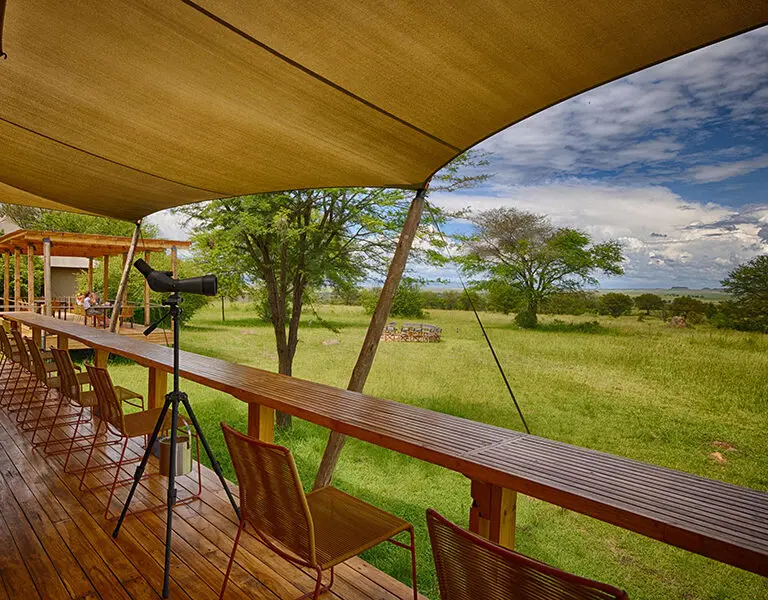 Spot wildlife from the viewing deck.