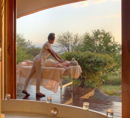 Take a relaxing massage at the spa.