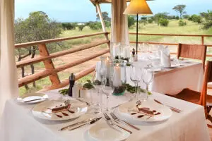 Lunch is a three-course, light meal served a la carte.