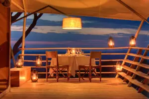 Enjoy dinner under the African sky