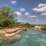 Swimming pool along the deck.