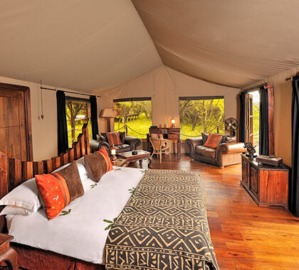 Bedroom suite at Serengeti Migration Camp.