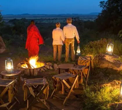 Serengeti Pioneer Camp fire