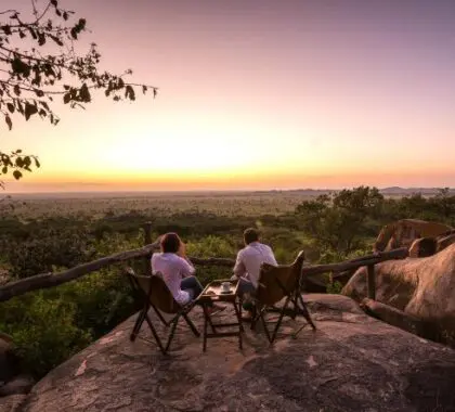 Serengeti Pioneer Camp offers captivating views from amid the Meru Kopies in southern Serengeti.