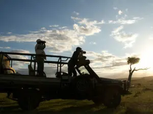 Game drive vehicles have open tops & sides: everyone gets a view when on safari.
