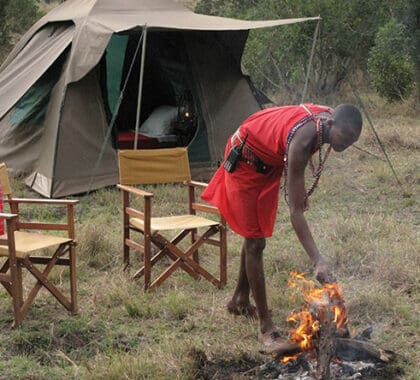 Los huéspedes de Serian también tienen la oportunidad de disfrutar de una aventura de fly-camping lejos del campamento principal.