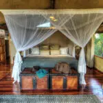 Authentic furniture - like these original safari chests - add to the classic safari feel at Shinde Enclave.
