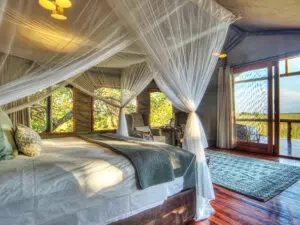 Each luxury tented suite is spacious and airy, and has a lovely private wooden deck overlooking the papyrus forest.
