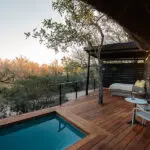 Vista desde su suite en Simbambili Lodge.