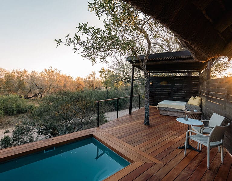 Vista desde su suite en Simbambili Lodge.