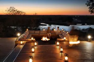 Gather at the firepit before dinner.