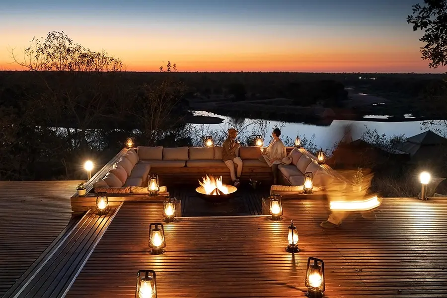 Gather at the firepit before dinner.