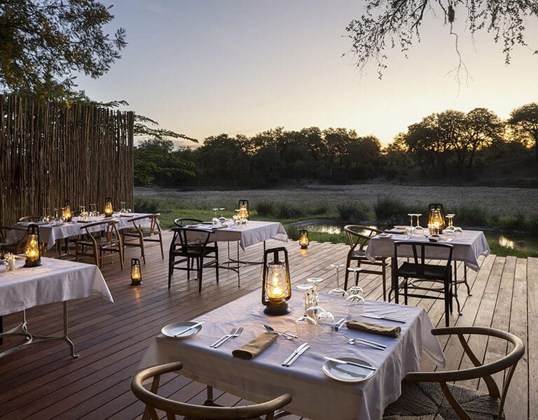 Dining on the deck.