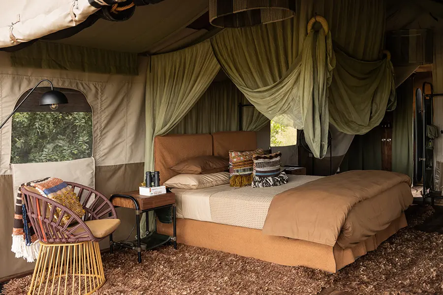 Interior of your Singita Mara River Tented Camp suite.