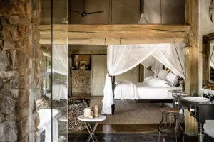 Camas de red para un sueño tranquilo en Singita Ebony Lodge.