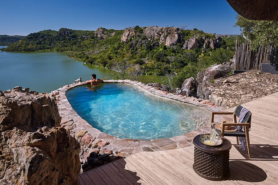 Vistas sensacionales desde la piscina.