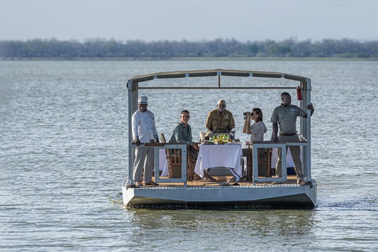 Lunch on a pontoon.