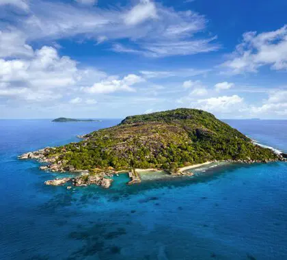 Vista aérea de la isla Félicité.