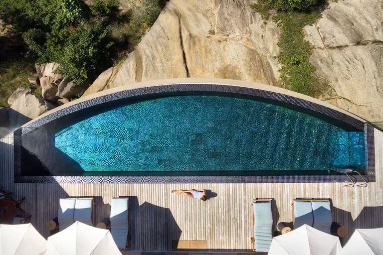 Swimming pool deck of the four bedroom residence