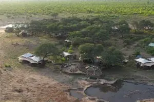Aerial view of camp.