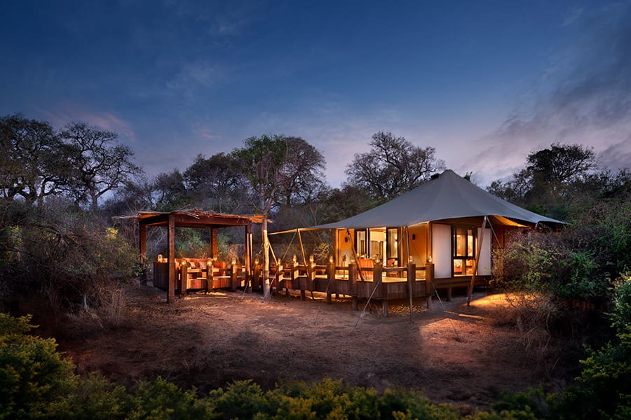 Las lujosas suites del Ngala Tented Camp.