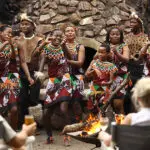 Traditional Zulu dancers during boma night.